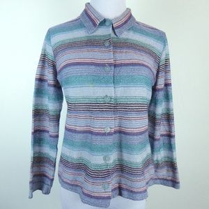 MISSONI Sport Italy BUTTON FRONT KNIT shirt TOP M